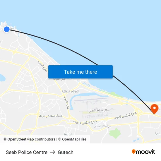 Seeb Police Centre to Gutech map