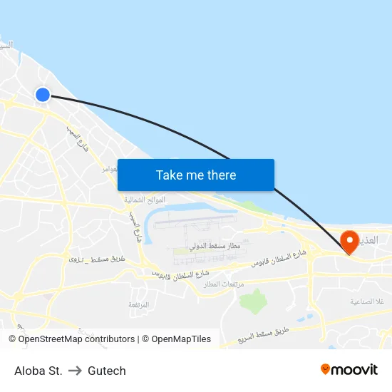 Aloba St. to Gutech map