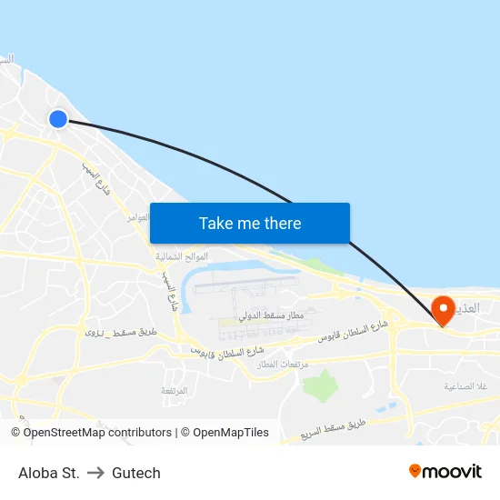 Aloba St. to Gutech map