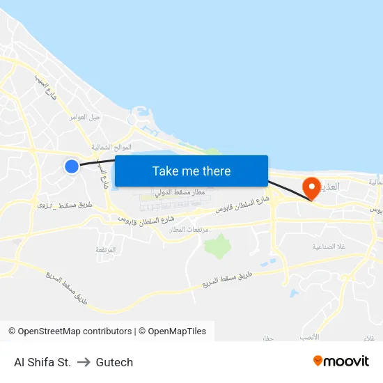 Al Shifa Street to Gutech map