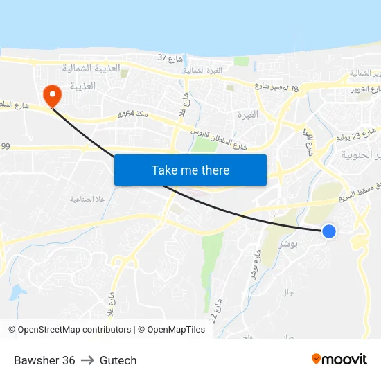 Bawsher 36 to Gutech map