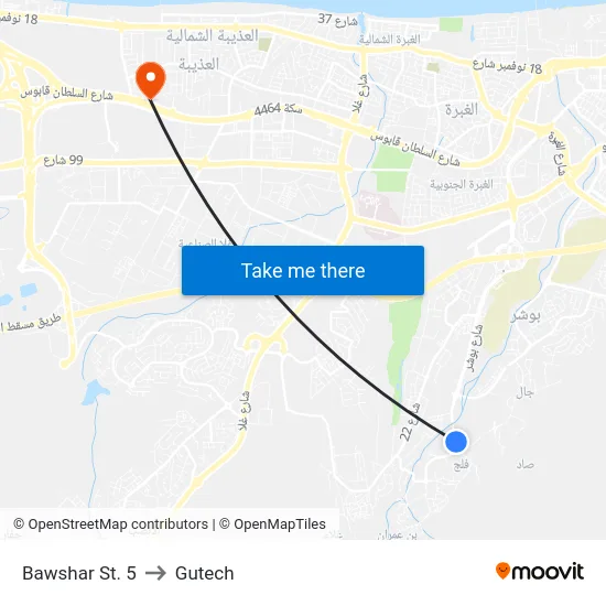 Bawshar St. 5 to Gutech map