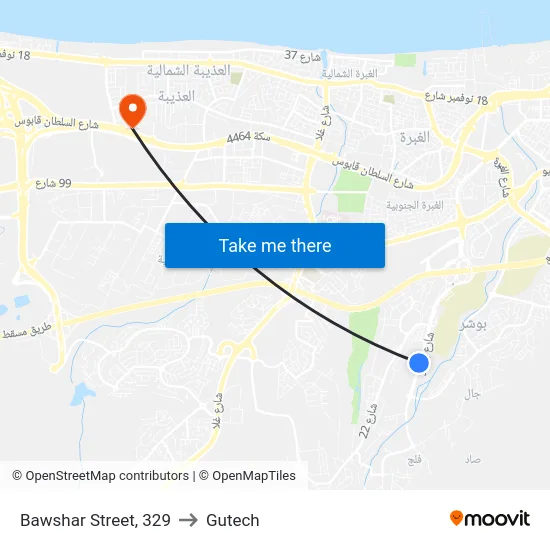 Bawshar Street, 329 to Gutech map