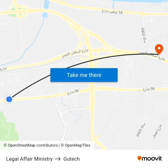Legal Affair Ministry to Gutech map