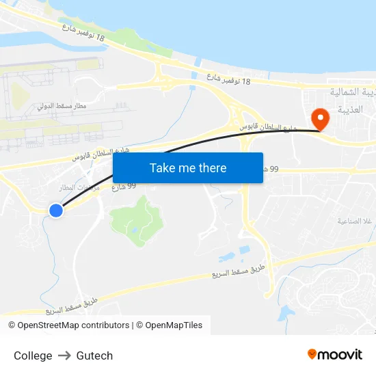 College to Gutech map