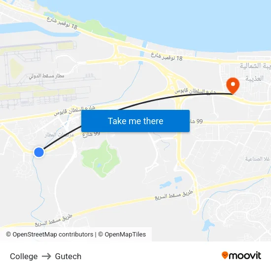 College to Gutech map