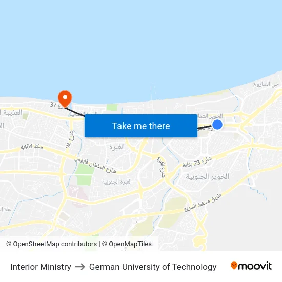 Interior Ministry to German University of Technology map