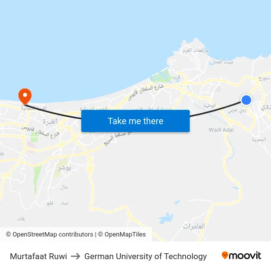 Murtafaat Ruwi to German University of Technology map