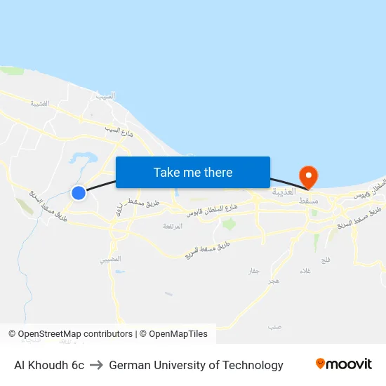Al Khoudh 6c to German University of Technology map