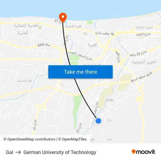 Gal to German University of Technology map
