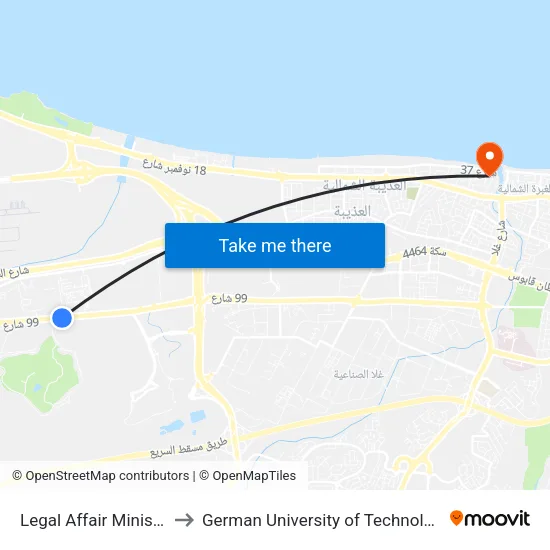 Legal Affair Ministry to German University of Technology map