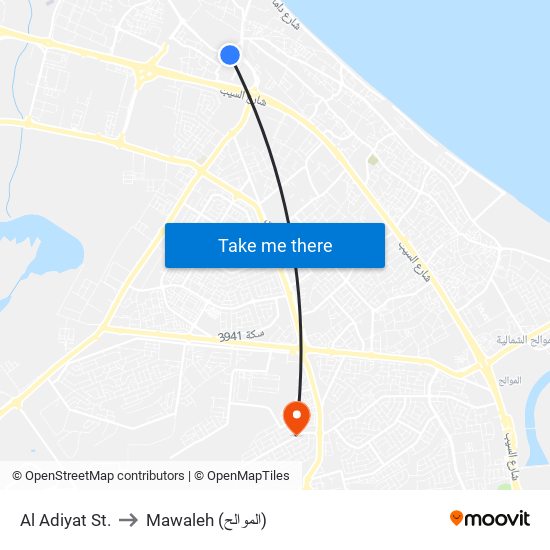 Al Adiyat St. to Mawaleh (الموالح) map