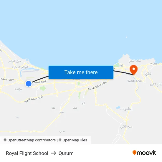 Royal Flight School to Qurum map