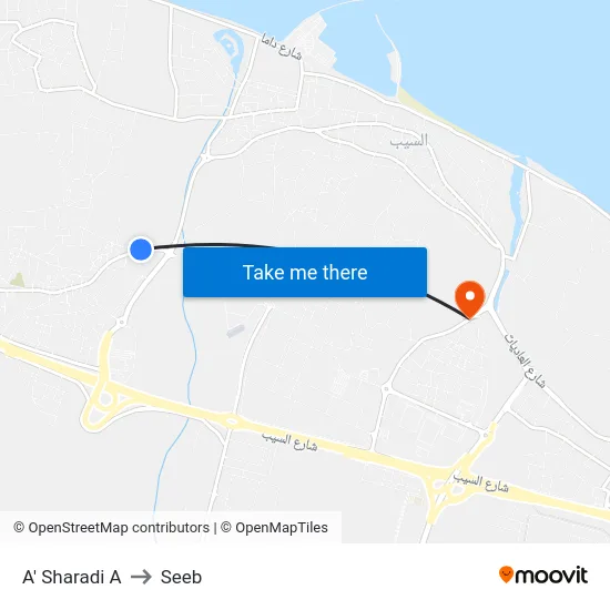 A' Sharadi A to Seeb map