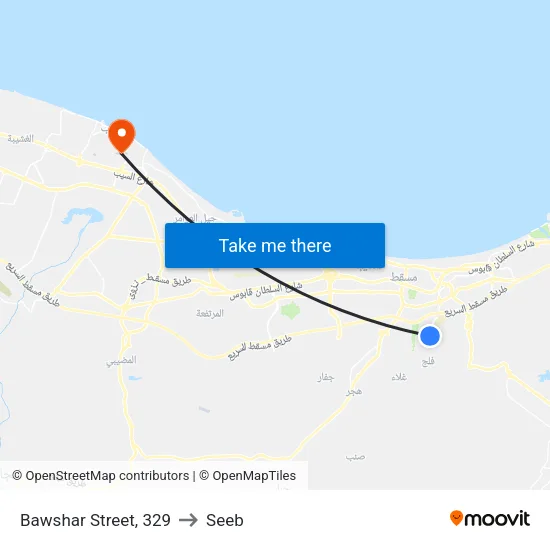 Bawshar Street, 329 to Seeb map