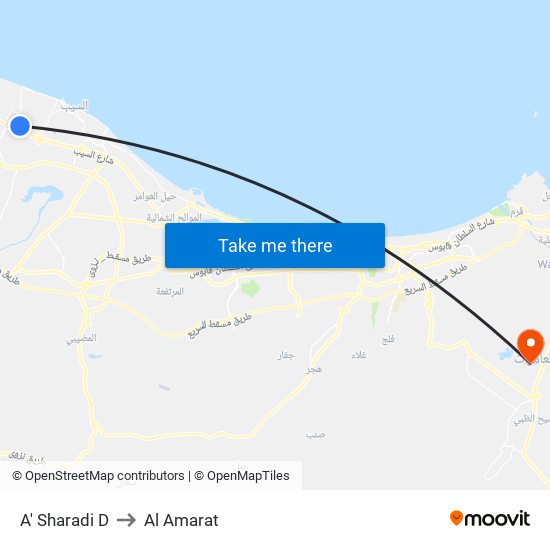 A' Sharadi D to Al Amarat map