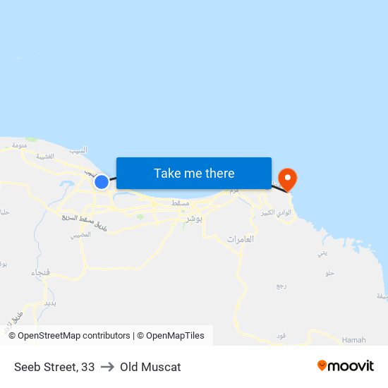 Seeb Street, 33 to Old Muscat map