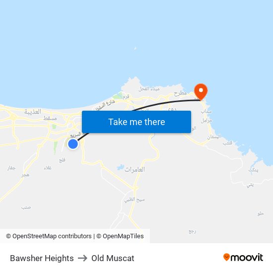 Bawsher Heights to Old Muscat map