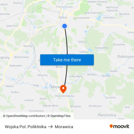 Wojska Pol. Poliklinika to Morawica map
