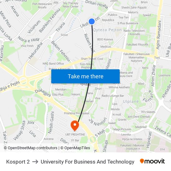 Kosport 2 to University For Business And Technology map