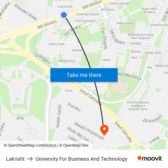 Lakrisht to University For Business And Technology map
