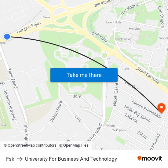 Fsk to University For Business And Technology map