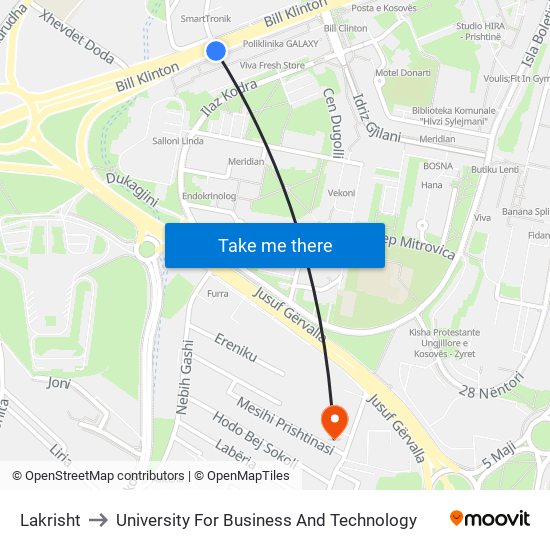 Lakrisht to University For Business And Technology map