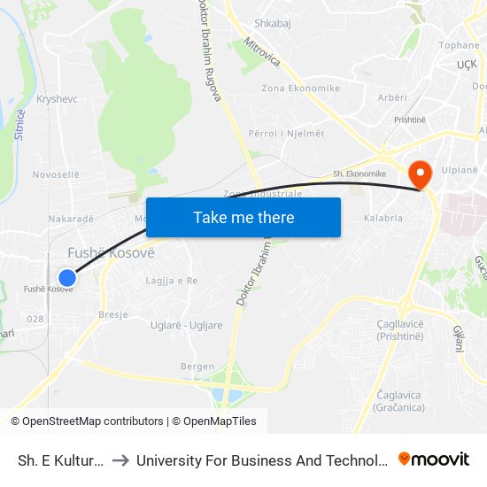 Sh. E Kultures to University For Business And Technology map