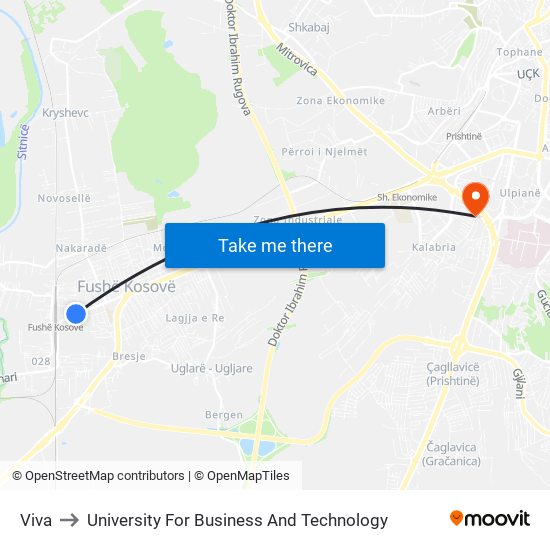 Viva to University For Business And Technology map