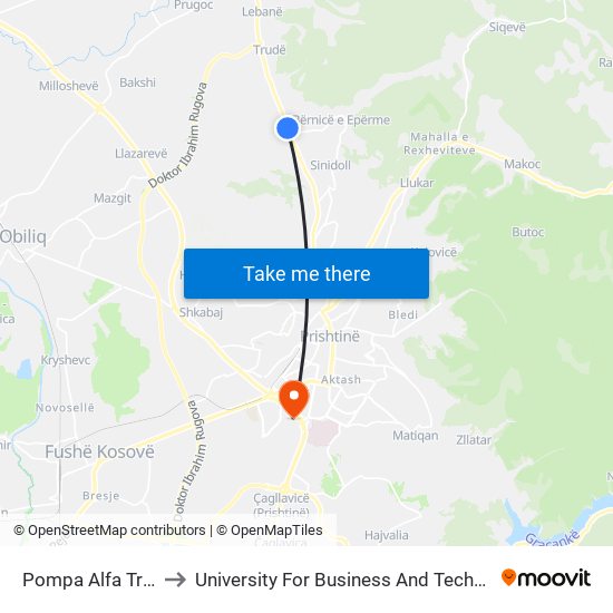 Pompa Alfa Trade to University For Business And Technology map