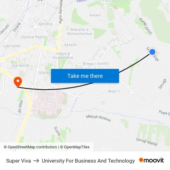 Super Viva to University For Business And Technology map