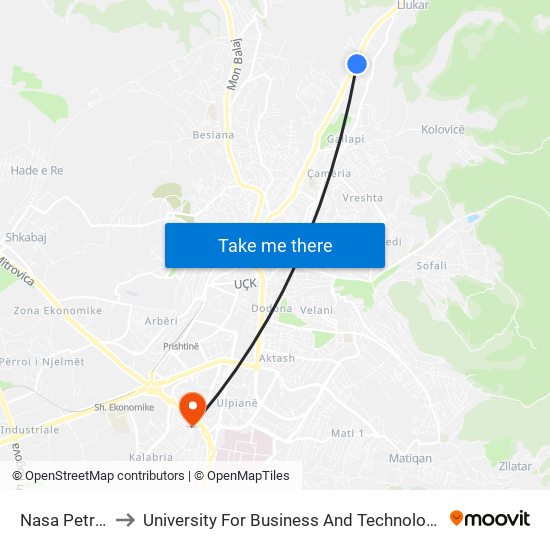 Nasa Petrol to University For Business And Technology map