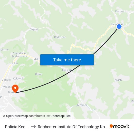 Policia Keqekoll to Rochester Insitute Of Technology Kosovo (Rit) map