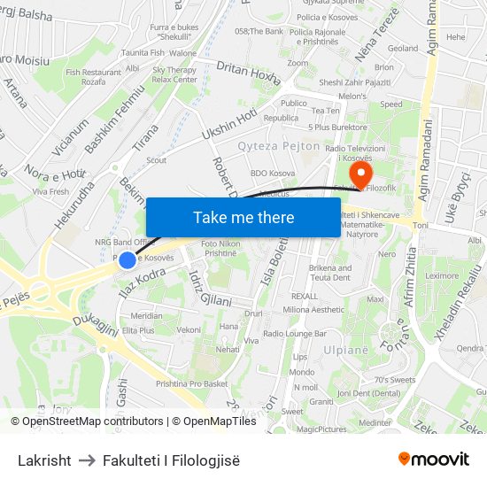 Lakrisht to Fakulteti I Filologjisë map