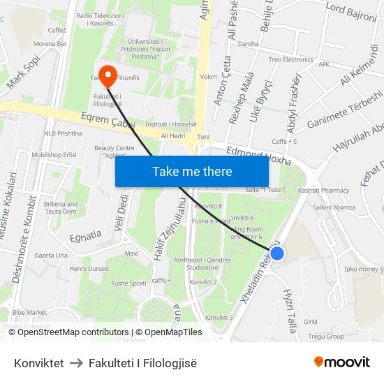 Konviktet to Fakulteti I Filologjisë map