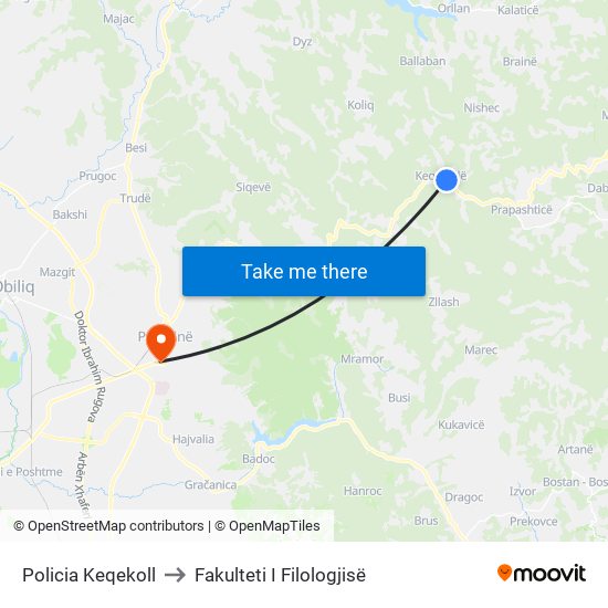 Policia Keqekoll to Fakulteti I Filologjisë map