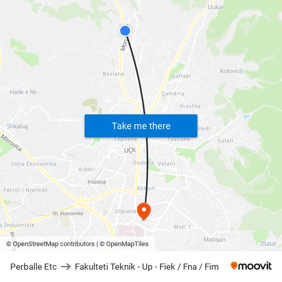 Perballe Etc to Fakulteti Teknik - Up - Fiek / Fna / Fim map