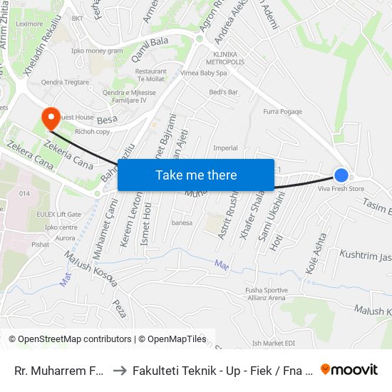 Rr. Muharrem Fejza to Fakulteti Teknik - Up - Fiek / Fna / Fim map