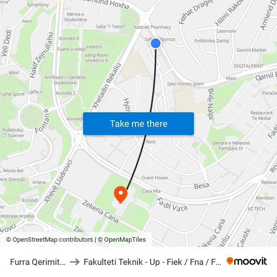 Furra Qerimit 1 to Fakulteti Teknik - Up - Fiek / Fna / Fim map