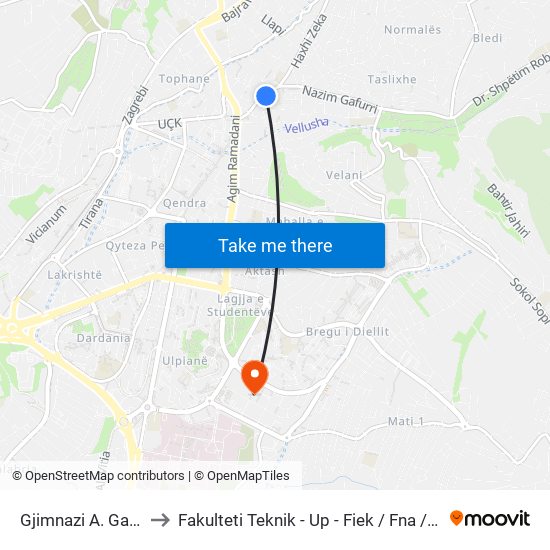 Gjimnazi A. Gashi to Fakulteti Teknik - Up - Fiek / Fna / Fim map