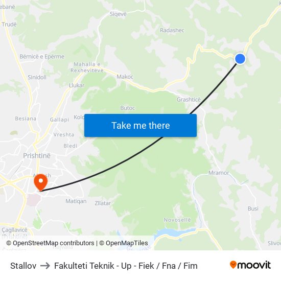 Stallov to Fakulteti Teknik - Up - Fiek / Fna / Fim map