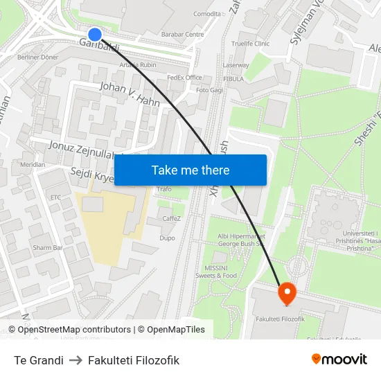 Te Grandi to Fakulteti Filozofik map