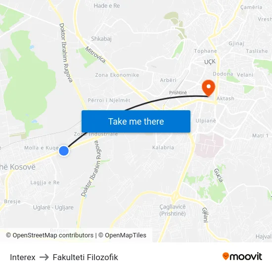 Interex to Fakulteti Filozofik map