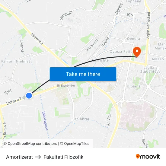 Amortizerat to Fakulteti Filozofik map