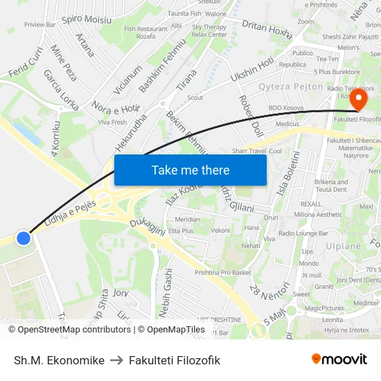 Sh.M. Ekonomike to Fakulteti Filozofik map