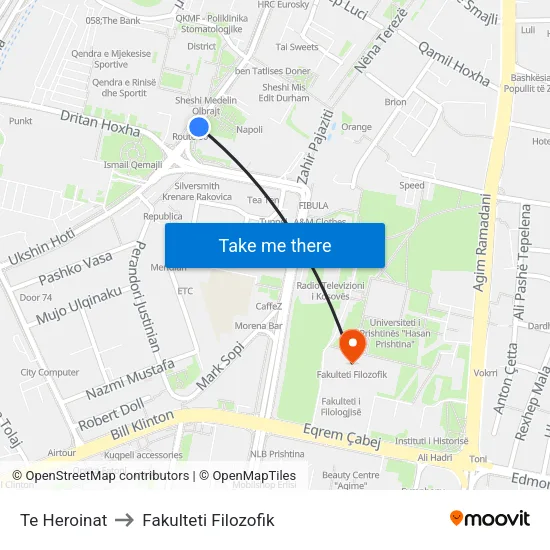 Te Heroinat to Fakulteti Filozofik map