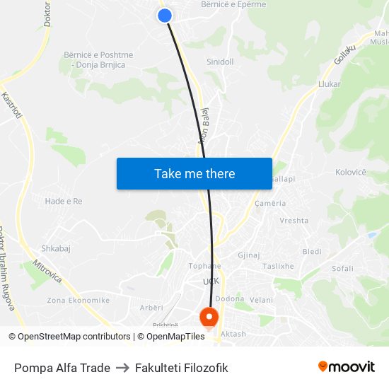Pompa Alfa Trade to Fakulteti Filozofik map