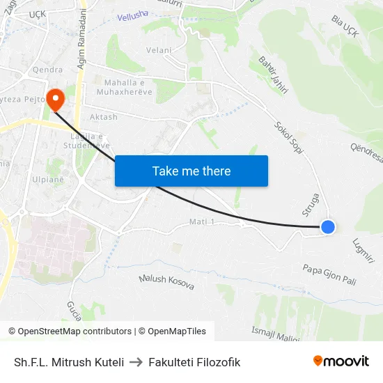Sh.F.L. Mitrush Kuteli to Fakulteti Filozofik map