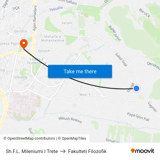 Sh.F.L. Mileniumi I Trete to Fakulteti Filozofik map
