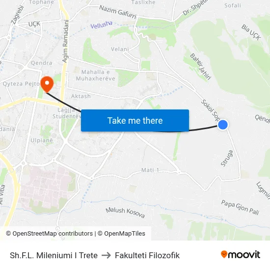 Sh.F.L. Mileniumi I Trete to Fakulteti Filozofik map